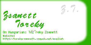 zsanett toreky business card